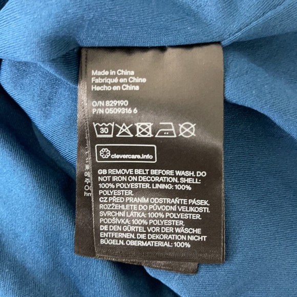 H&M Mama Teal Chiffon Dress with Embellished Belt - Picture 9 of 12